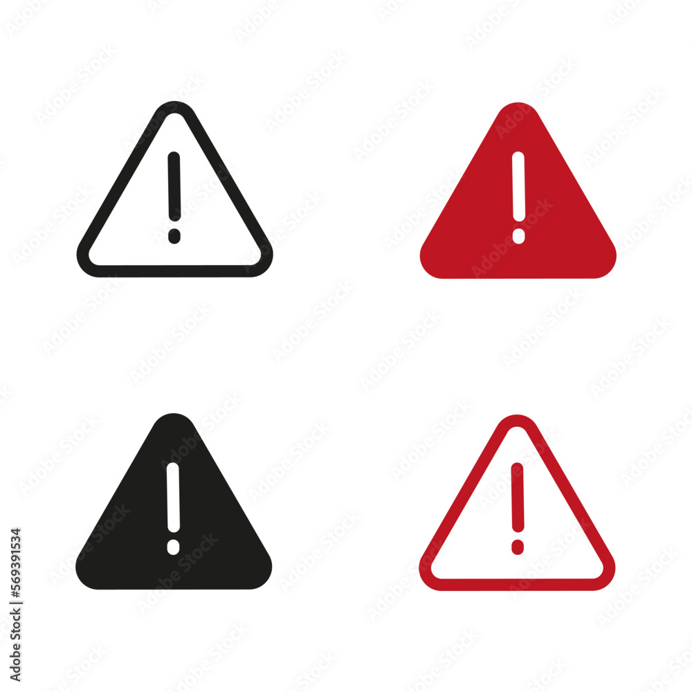 exclamation point triangle. Security icon set. Vector illustration.
