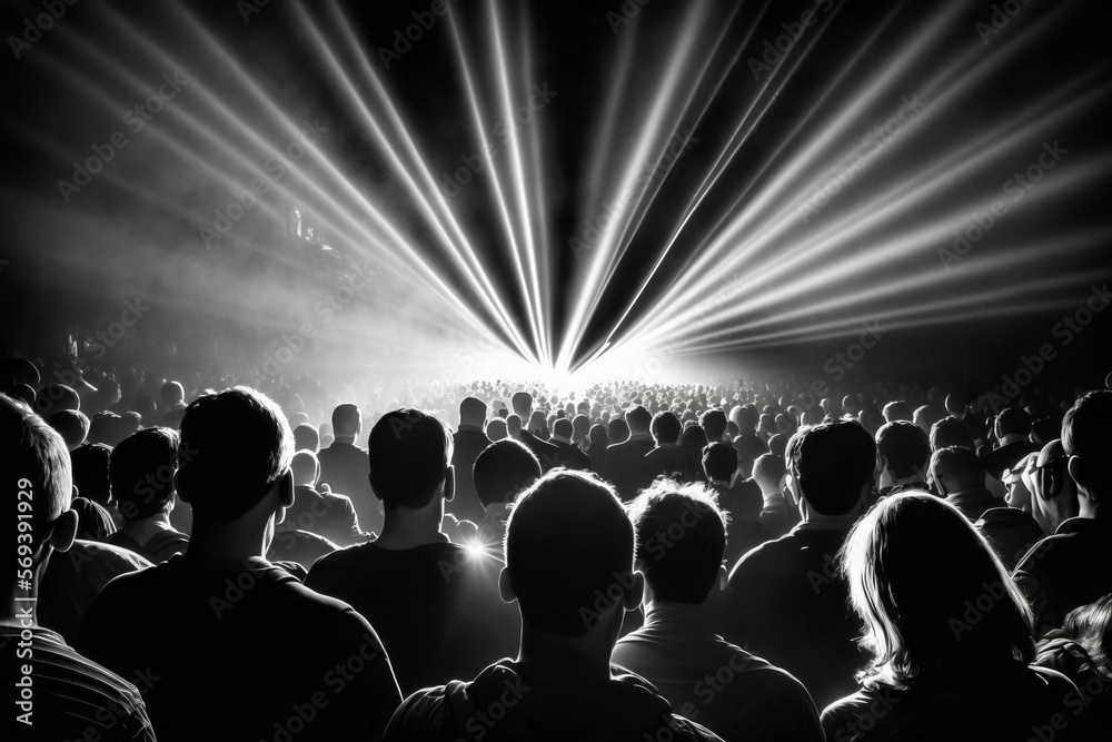 Feel the Beat: Crowds Sit in Concert with Radiant Laser Beams - Generative AI