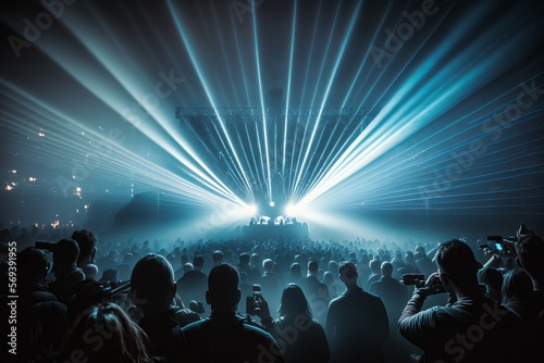 Unite with the Crowds: Join a Night of Music and Laser Lights - Generative AI