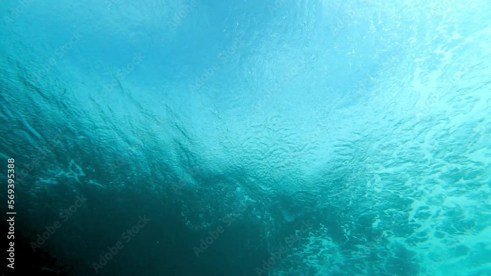Slow Motion Shot Of Full Frame Of Blue Undersea - Thulusdhoo, Maldives Slow Motion Shot Of Full Frame Of Blue Undersea - Thulusdhoo, Maldives