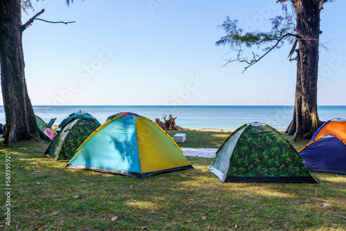 tents on the beach