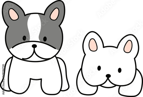 ほっこりかわいい2匹のフレンチブルドッグ