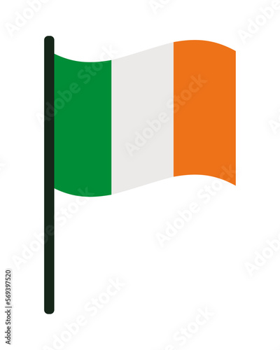 ireland flag in pole