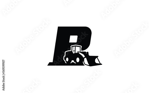 P Logo with loader letter concept for template