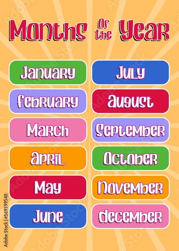 Colorful month names
