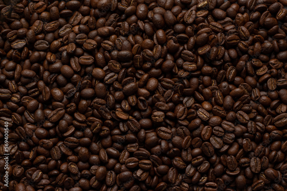 Obraz premium texture of coffee beans - Fresh coffee bean background