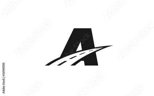 A Logo letter with ROAD concept for template 