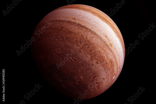 Fototapeta Naklejka Na Ścianę i Meble -  Planet Jupiter on a dark background. Elements of this image furnished by NASA