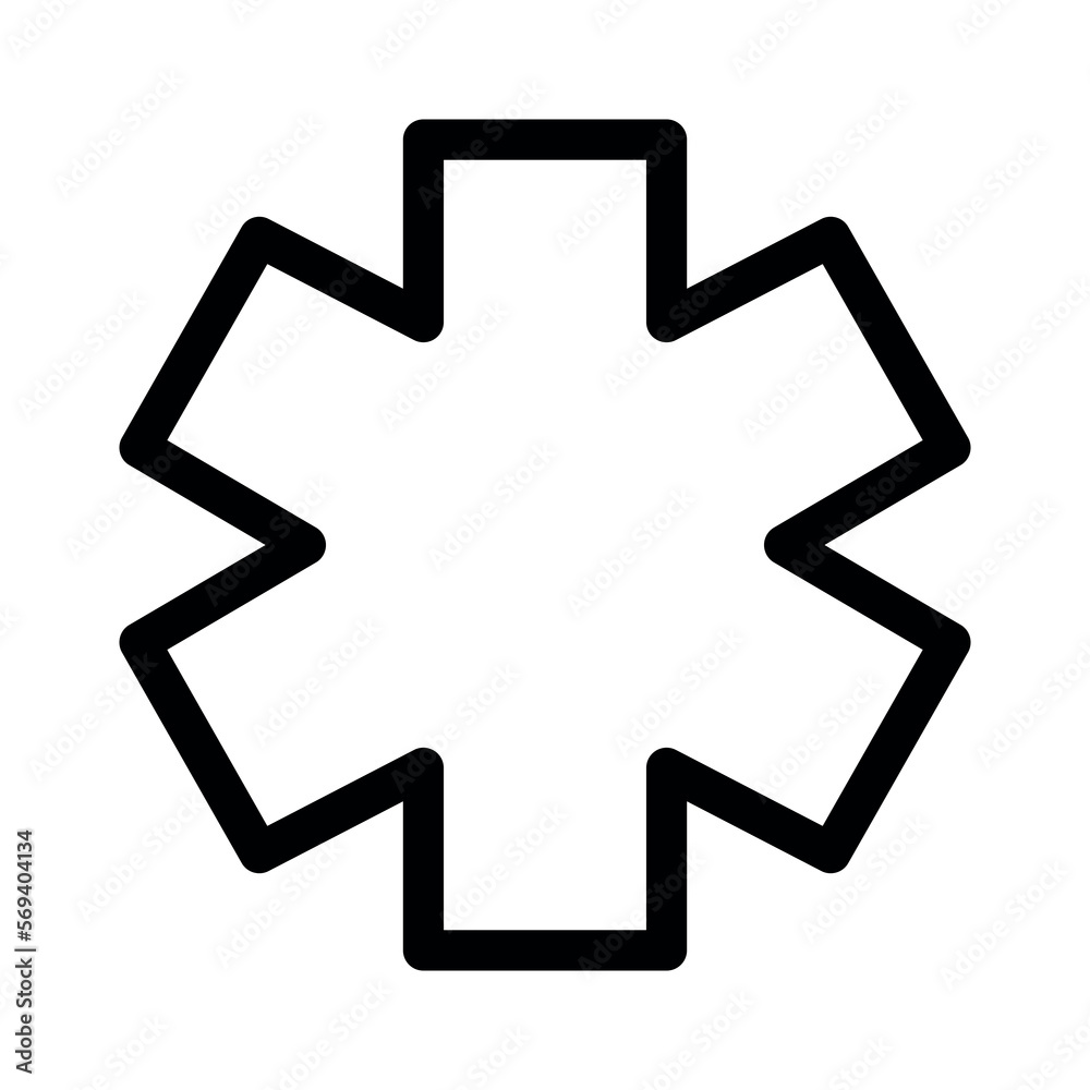 Star of Life icon on white background. Medical Icons. Linear style sign for mobile concept and web design. Vector Illustration Star of Life icon on white background. Medical Icons. Linear style sign for mobile concept and web design. Vector Illustration
