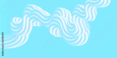 Abstract seamless and modern retro curved background of a lite blue foam waveshape fluid, gradient color light blue curved modern abstract background with shiny liquid shapes.