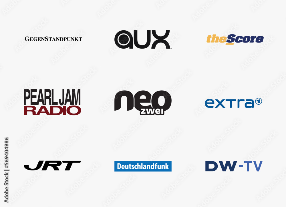 Vetor de Most popular media brand logo vector. Collection of media