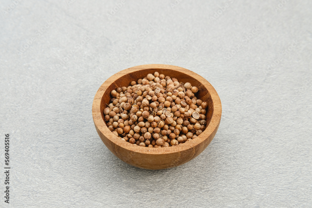 Dried coriander seeds, Coriandrum sativum or Ketumbar
Dried coriander seeds, Coriandrum sativum or Ketumbar
