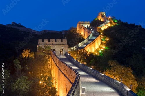Night Scene of Great Wall in Badaling
