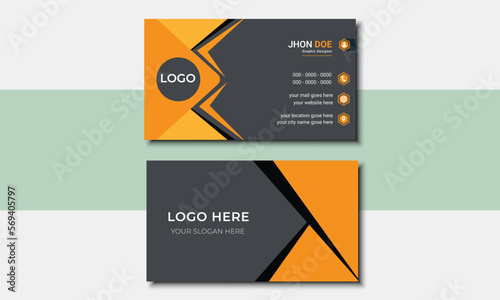 Creative and Clean Business Card Template. Portrait and landscape orientation. Professional business card template. Formal Vector design. 