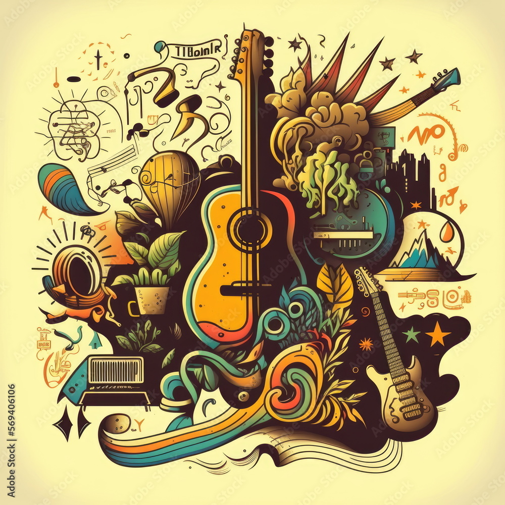 doodles music, art, vector illustration, Made by AI,Artificial intelligence doodles music, art, vector illustration, Made by AI,Artificial intelligence