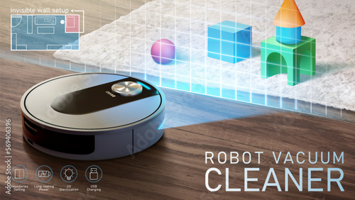 3D robot vacuum cleaner ad