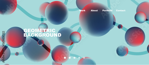 Network concept, line points connections geometric landing page background.