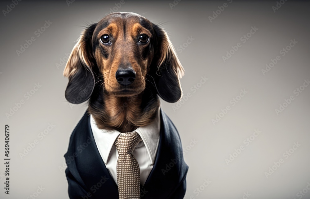Portrait of a Dachshund dog dressed in a formal business suit, generative  ai Stock-Illustration | Adobe Stock