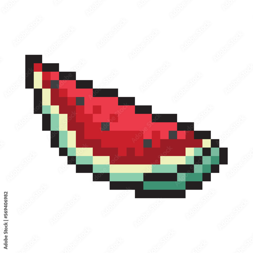 Fototapeta premium watermelon pixel style isolated on white background