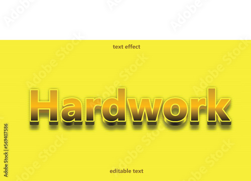 editable 3d hardwork text effect 