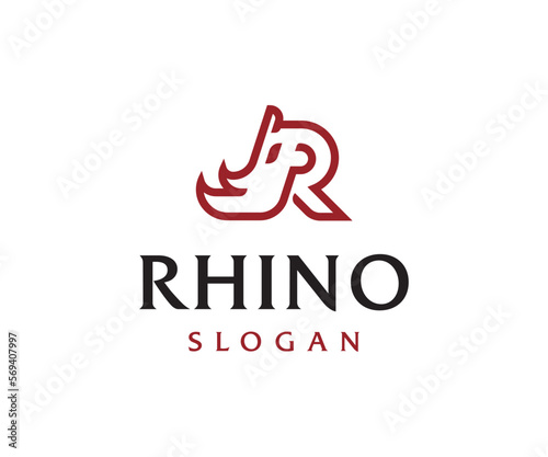 Letter R Rhino Logo © Pixes
