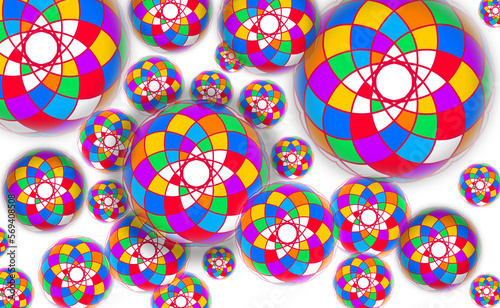 Abstract Background with Colorful Balls. Vector Illustration. Christmas Light Balls Decoration