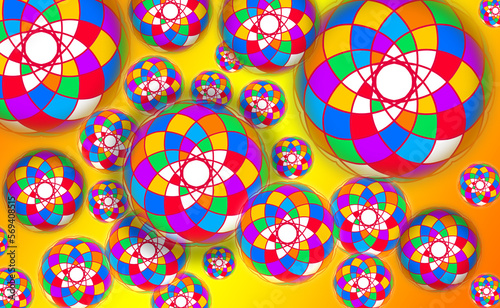 Abstract Background with Colorful Balls. Vector Illustration. Christmas Light Balls Decoration