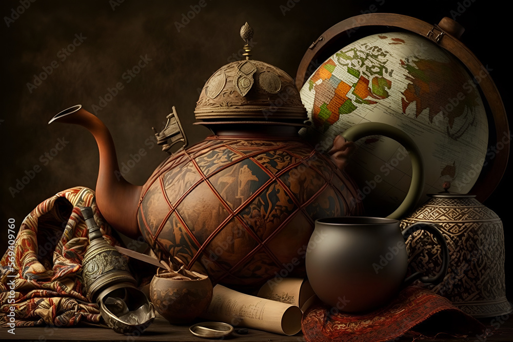 different objects or symbols that represent different cultures, such as