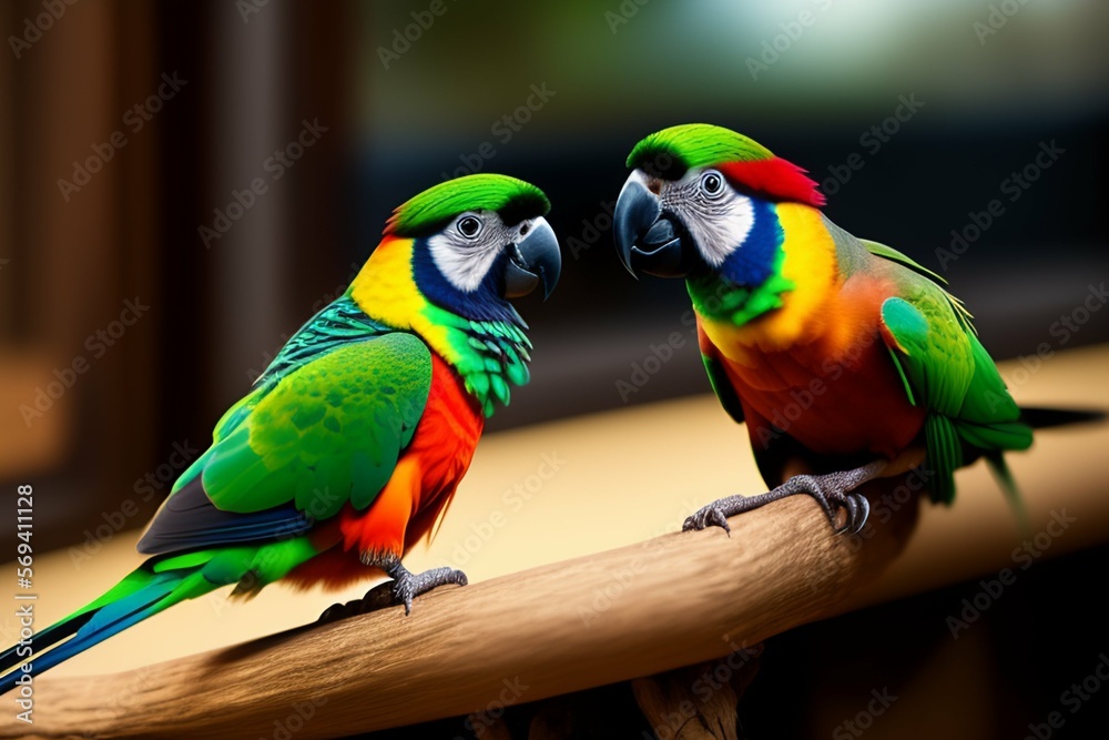 two parrots on a branch two parrots on a branch