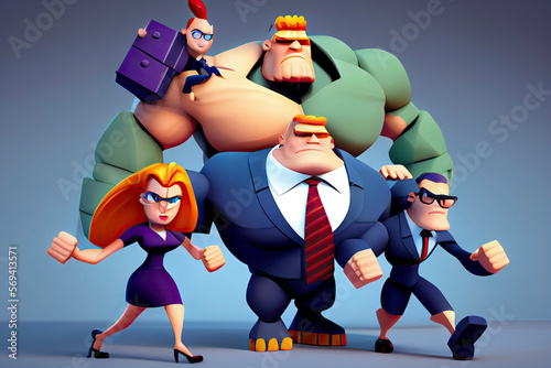 Wallpaper Mural Business teamwork concept. 3d illustration. Cartoon characters Torontodigital.ca
