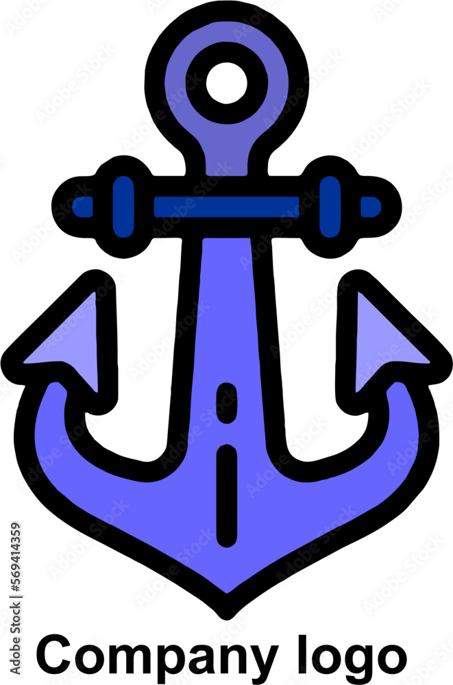 anchor icon on white isolated free
