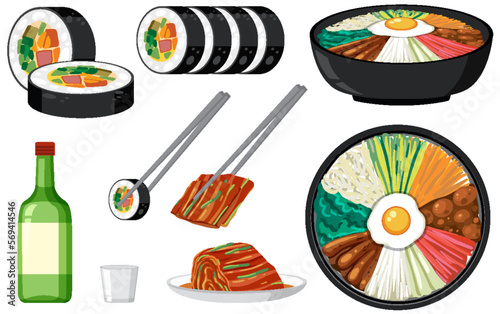 Korean traditional food vector