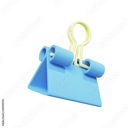 Blue binder clips 3D Icon