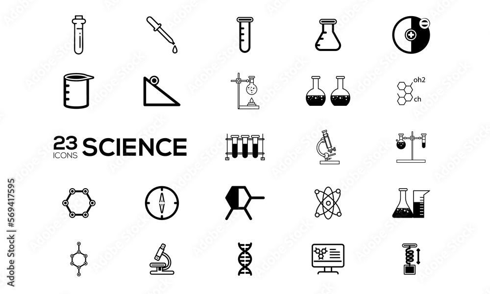 science icon set design science icon set design