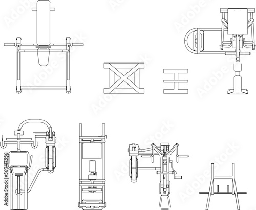 Vector illustration sketch of weightlifting gym equipment for fitness