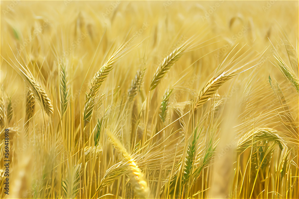 golden cereal field at harvest time, perfect for backgrounds, generative AI golden cereal field at harvest time, perfect for backgrounds, generative AI