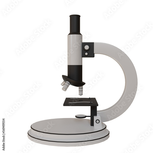 3d render illustration of biology microscope icon school education