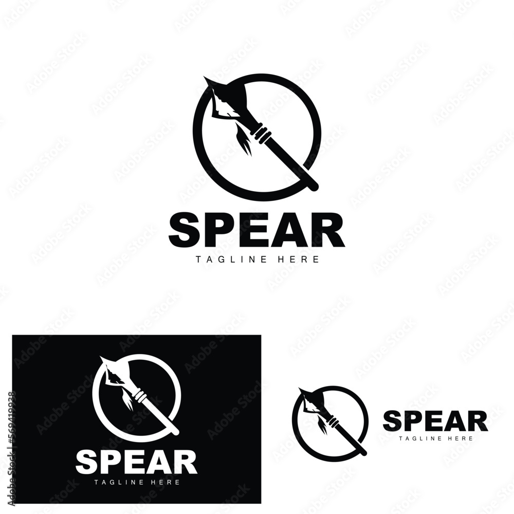 Spear Logo, Long Range Throwing Weapon Target Icon Design, Product And Company Brand Icon Illustration Spear Logo, Long Range Throwing Weapon Target Icon Design, Product And Company Brand Icon Illustration