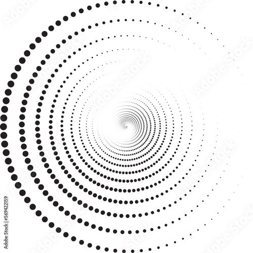 Circle Design in Halftone, Round Dotted Pattern Vector Illustration