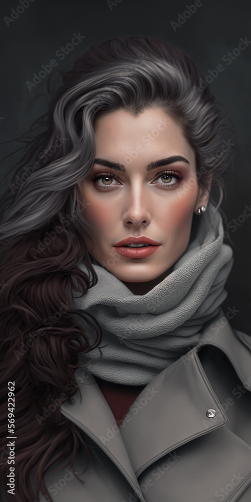Hübsche Italienerin als Top Model im Fotostudio posiert für junge Mode, ai generativ Hübsche Italienerin als Top Model im Fotostudio posiert für junge Mode, ai generativ