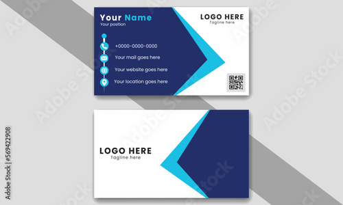 Futuristic Modern Business Card Creative and Clean Business Card Template.Vector illustration name card template layout in rectangle size layout corporate identity. photo