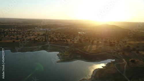 Sunset at Alentejo Lake in Portugal 4K