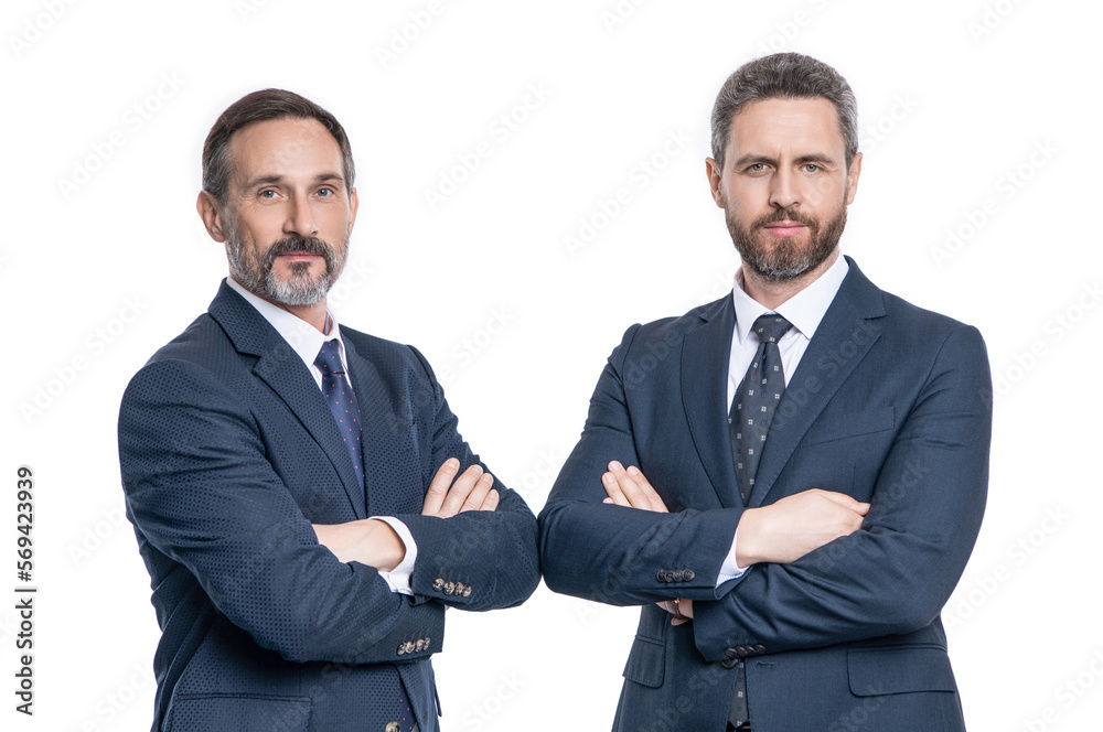 leadership of successful leader businessmen partners in studio. image of leader businessmen