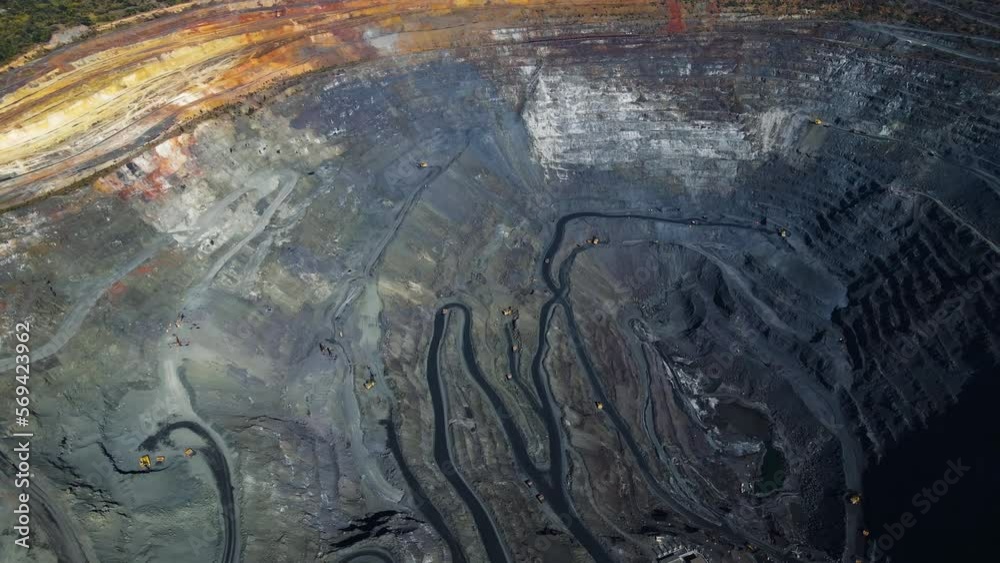 quarry mining iron ore top view drone quarry mining iron ore top view drone