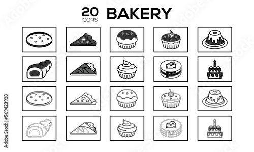 bakery icon set design