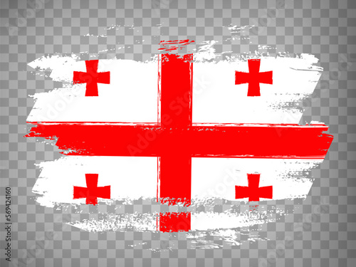 Flag of  Georgia brush stroke background.  Flag Georgia  country on transparent background for your design, app, UI.  Stock vector. 
EPS10. 
