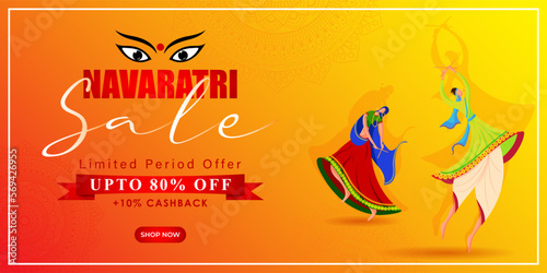 Vector illustration of Happy Navratri Sale banner template