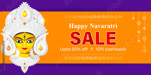 Vector illustration of Happy Navratri Sale banner template photo
