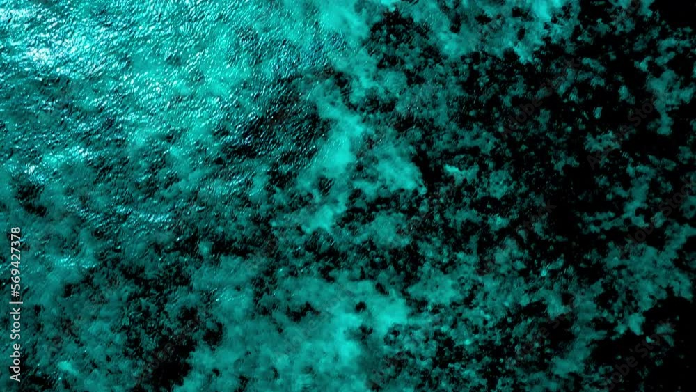 Aerial Top Forward Shot Of Full Frame Of Turquoise Ocean - Thulusdhoo, Maldives Aerial Top Forward Shot Of Full Frame Of Turquoise Ocean - Thulusdhoo, Maldives