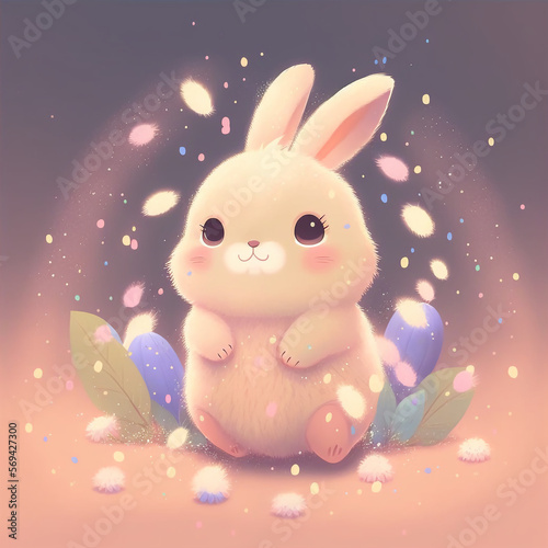 pink easter bunny card